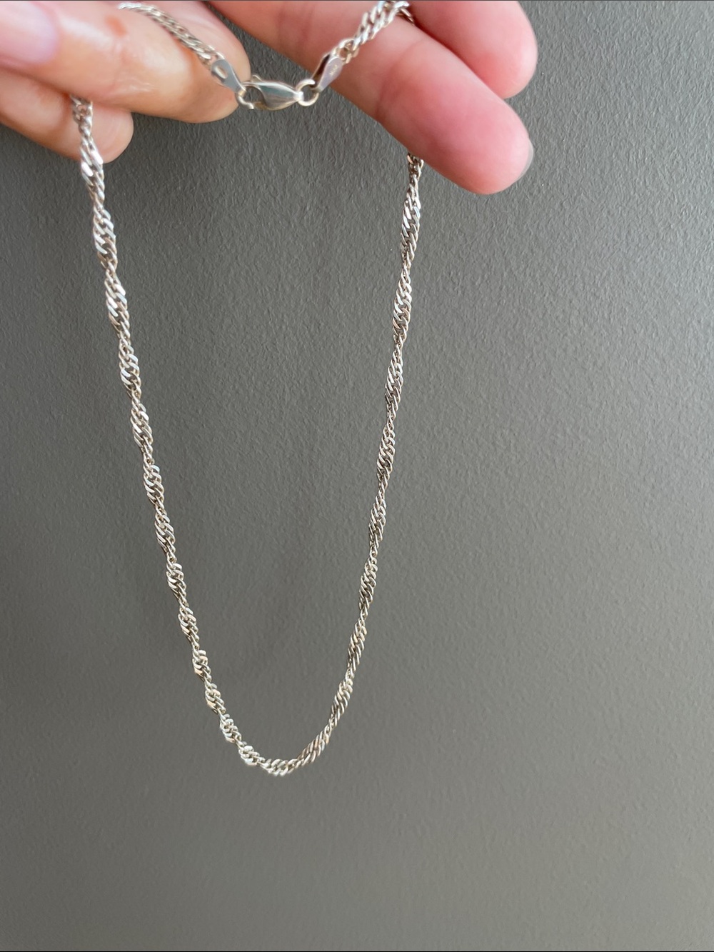 Silver-Tone Twisted Link Chain Necklace